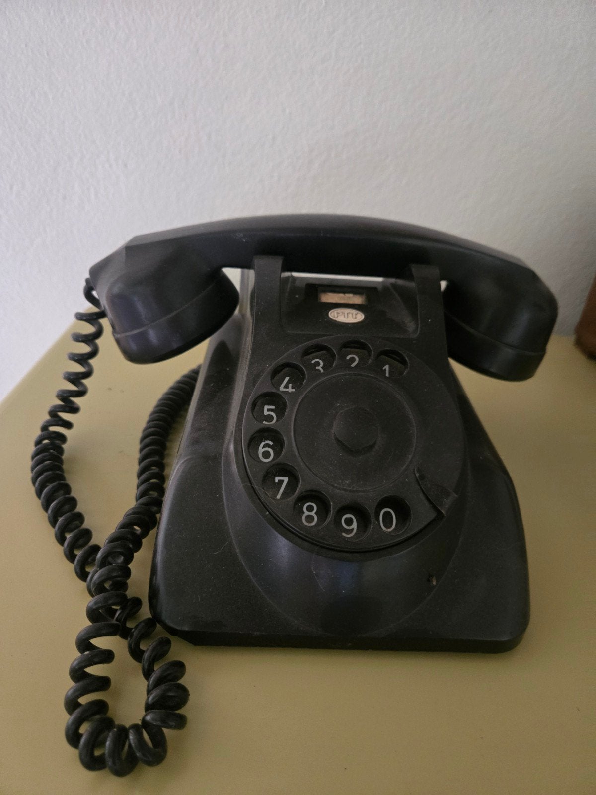 Vintage PTT draaischijf telefoon - Zwart, Antiek en Kunst, Ophalen of Verzenden