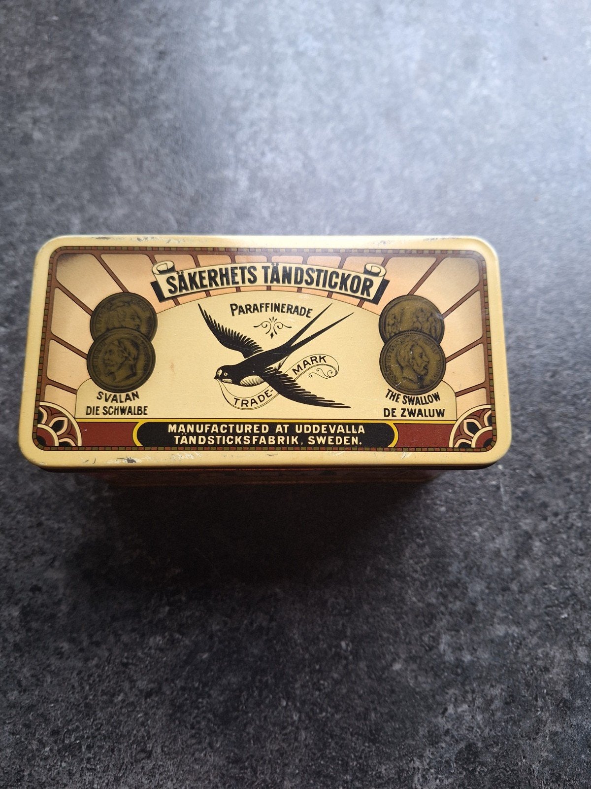 vintage bewaarblik lucifers, Verzamelen, Ophalen of Verzenden, Gebruikt, Gebruiksvoorwerp