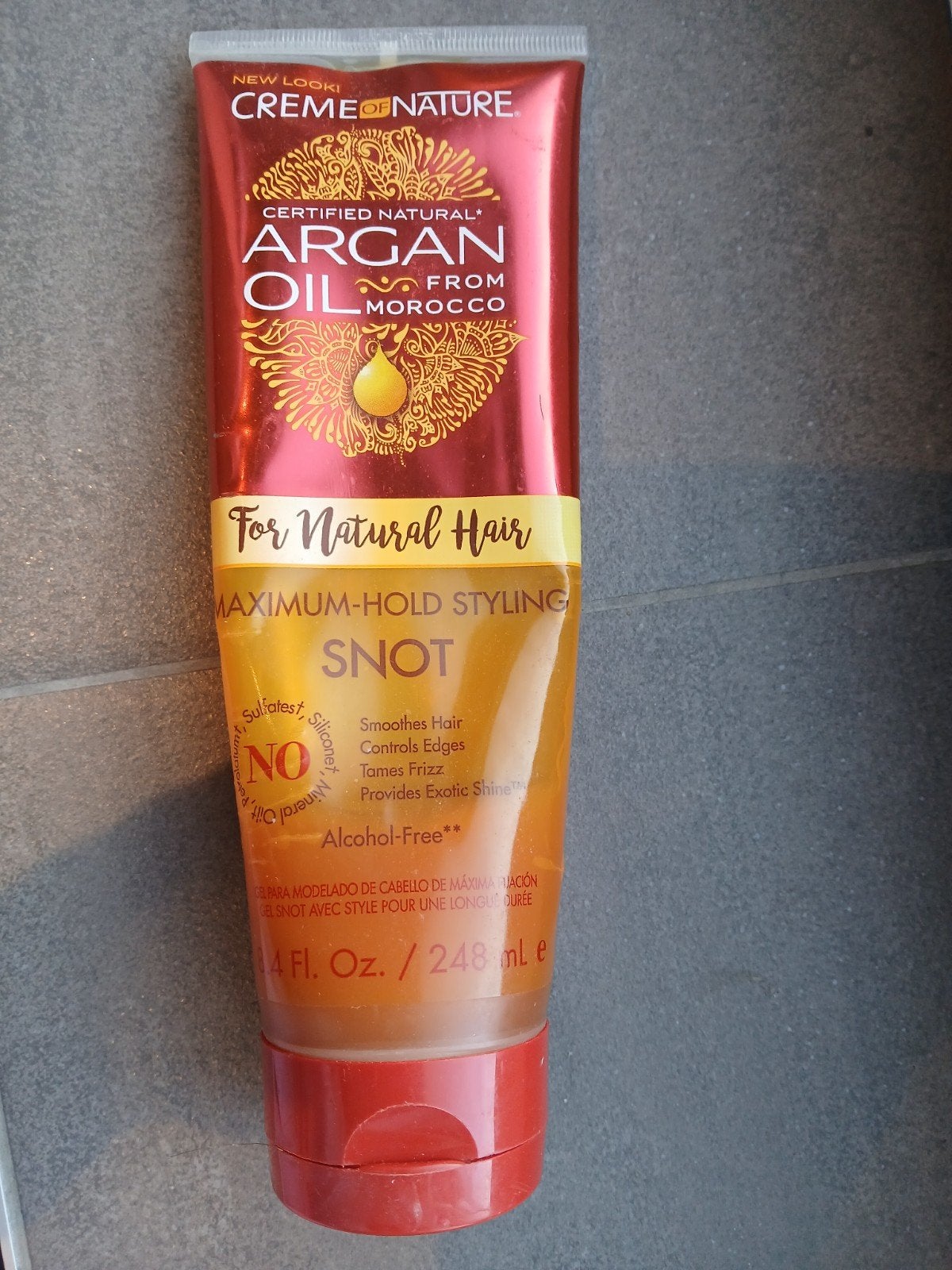 Crème of nature snot Argan oil, Ophalen of Verzenden, Gebruikt, Gel, Wax, Haarlak of Mousse