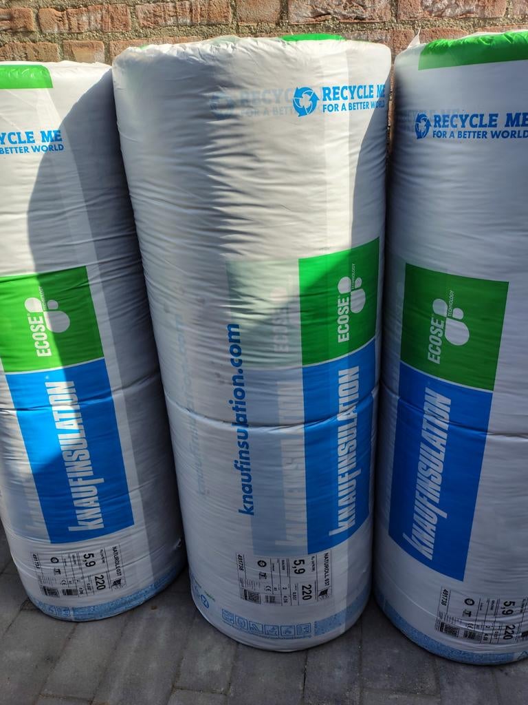 Knauf Naturoll 037 isolatie 220mm, Rd 5,9 (12,18m²), Ophalen, Dakisolatie, 10 tot 15 m², 12 cm of meer