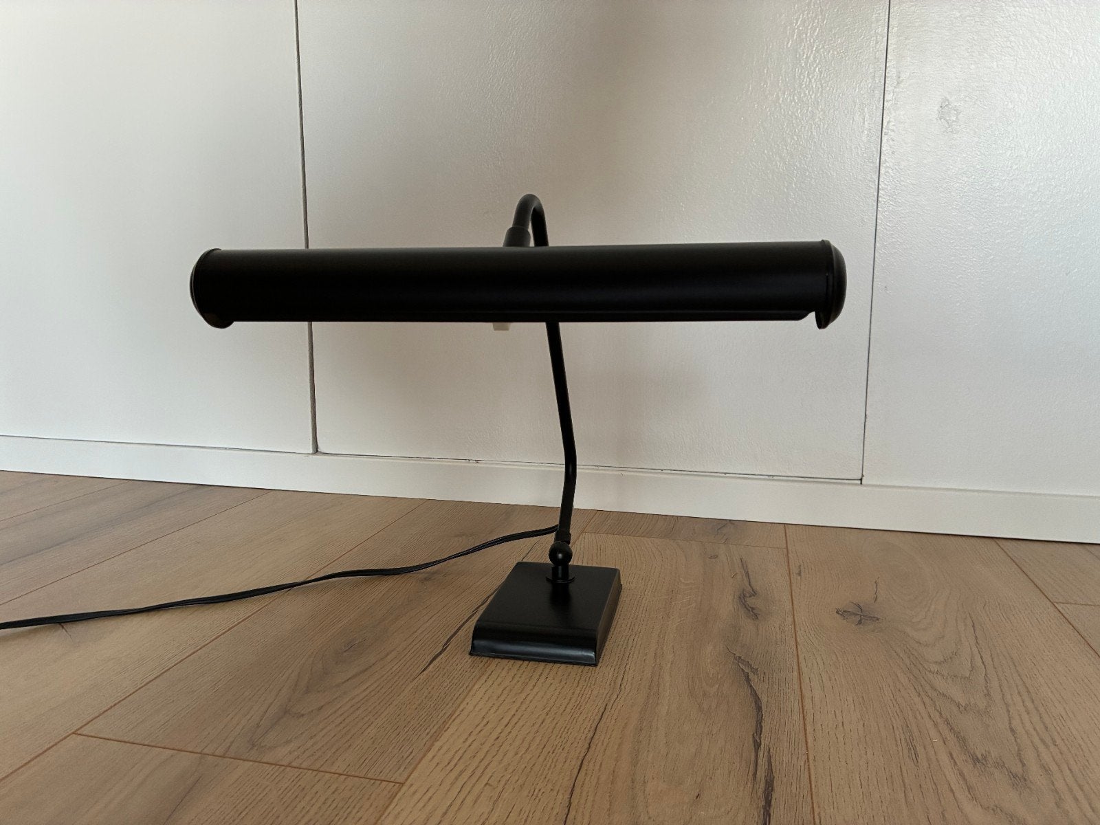 Zwarte bureaulamp / pianolamp, Huis en Inrichting, Lampen | Tafellampen, Ophalen, Gebruikt, Metaal