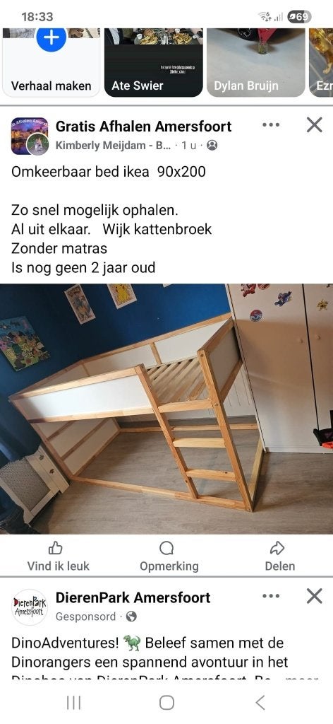 Bed, Ophalen, Eenpersoons, Wit, 140 cm