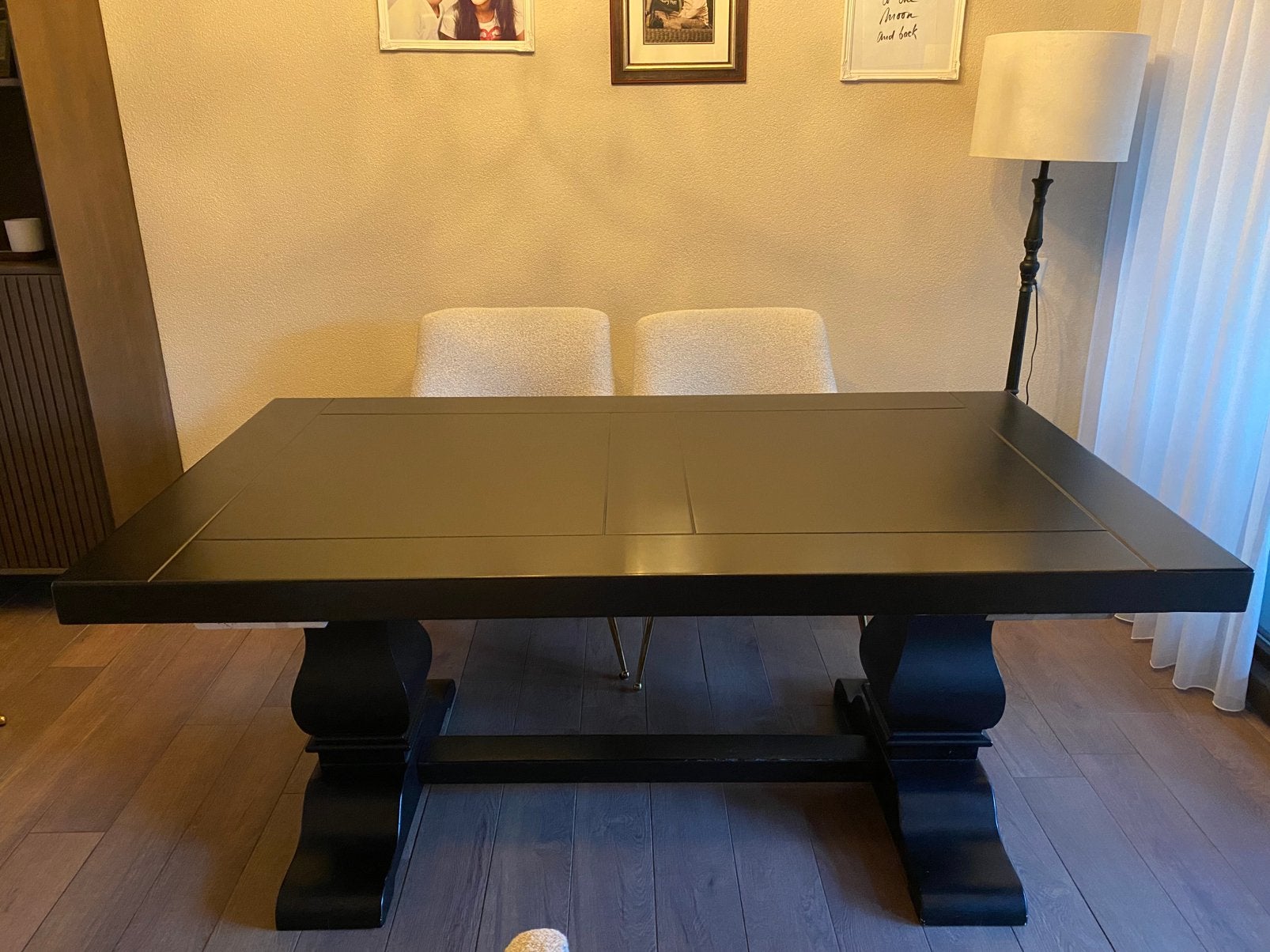 Kloostertafel Zwart, Ophalen, 150 tot 200 cm, Teakhout, Zo goed als nieuw