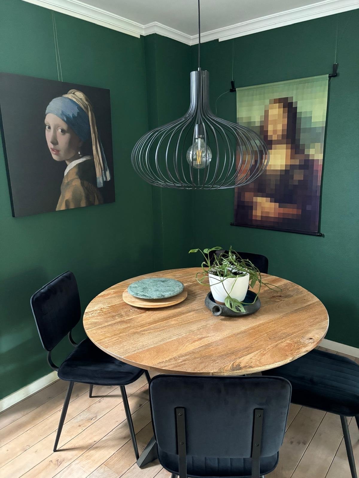 Mona Lisa schilderij met ophangroede - Pixel Art, Antiek en Kunst, Kunst | Schilderijen | Klassiek, Ophalen, Overige stijlen, Portret of Personen