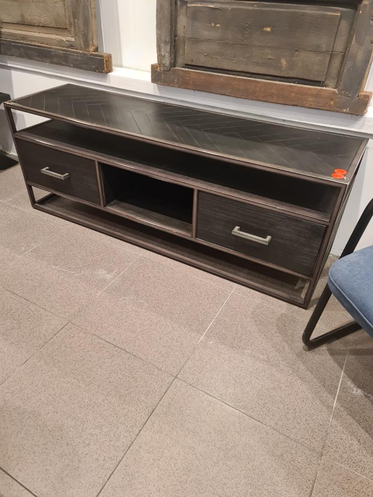 Nieuw industrieel tv meubel Eleonora Hudson 150cm visgraat, Ophalen, Hout, Meerkleurig, .