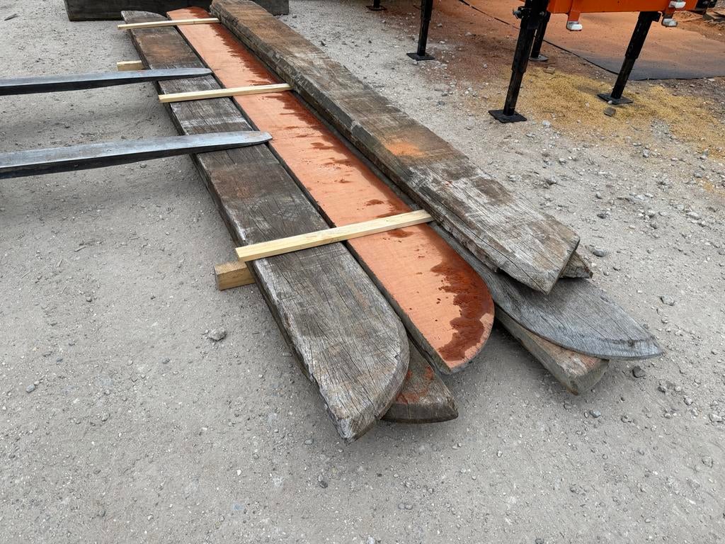 Bundel Azobe 45 x 300 en ruim 3 meter lang, Doe-het-zelf en Verbouw, Hout en Planken, Ophalen, Eiken, Zo goed als nieuw, Balk