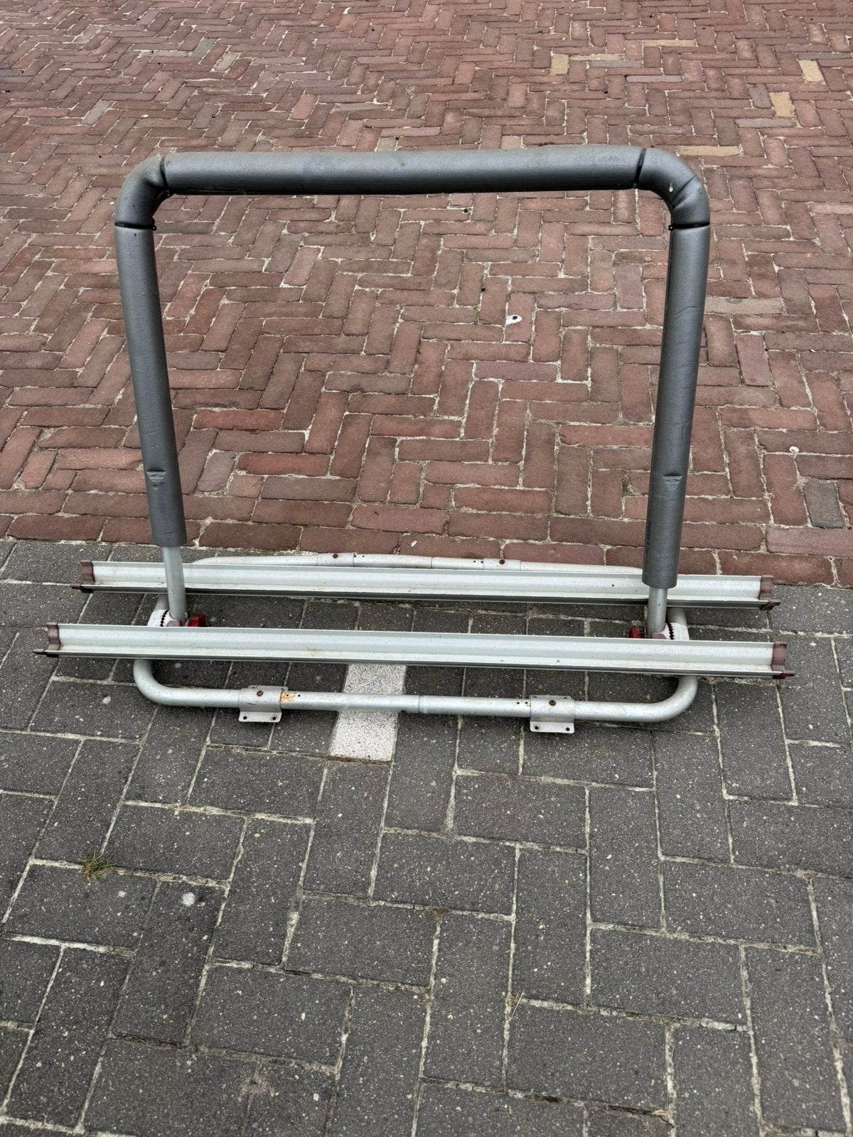 Caravan fietsendrager, Ophalen, Gebruikt