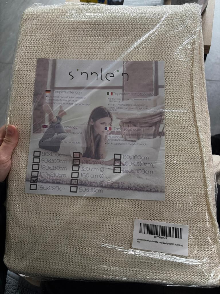 Nieuwe sinnlein Antislipmat / Ondertapijt 160 x 225 cm, Verzenden, Beige, 150 tot 200 cm, Rechthoekig