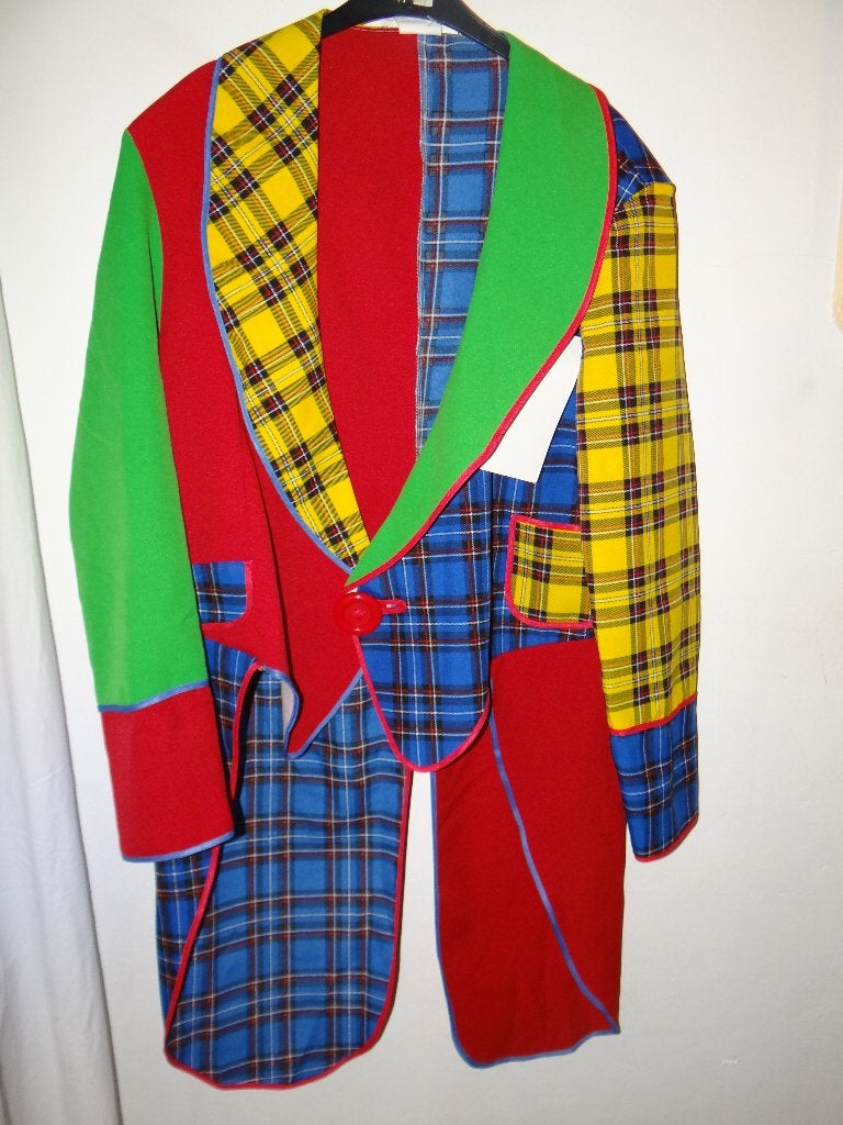 Leuke rood/groen/blauw/gele (HORROR) CLOWNS/PIPPO jas, Ophalen of Verzenden, Halloween, Kleding, Maat 56/58 (XL)