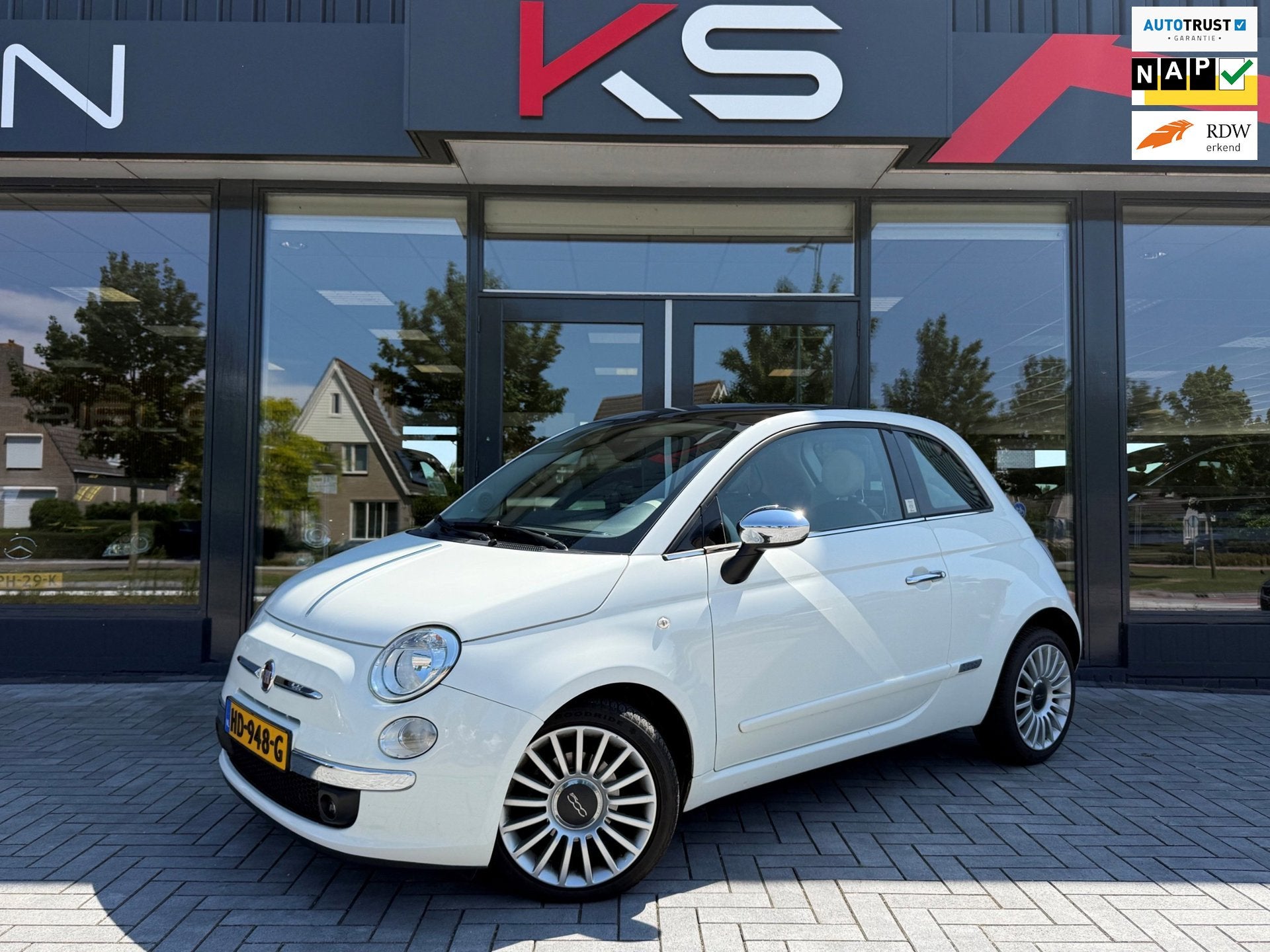 Fiat 500 0.9 TwinAir Turbo Rivièra Maison Pano Leder Pdc, Auto's, Fiat, Bedrijf, Te koop, ABS, Airbags, Airconditioning, Automatische klimaatregeling