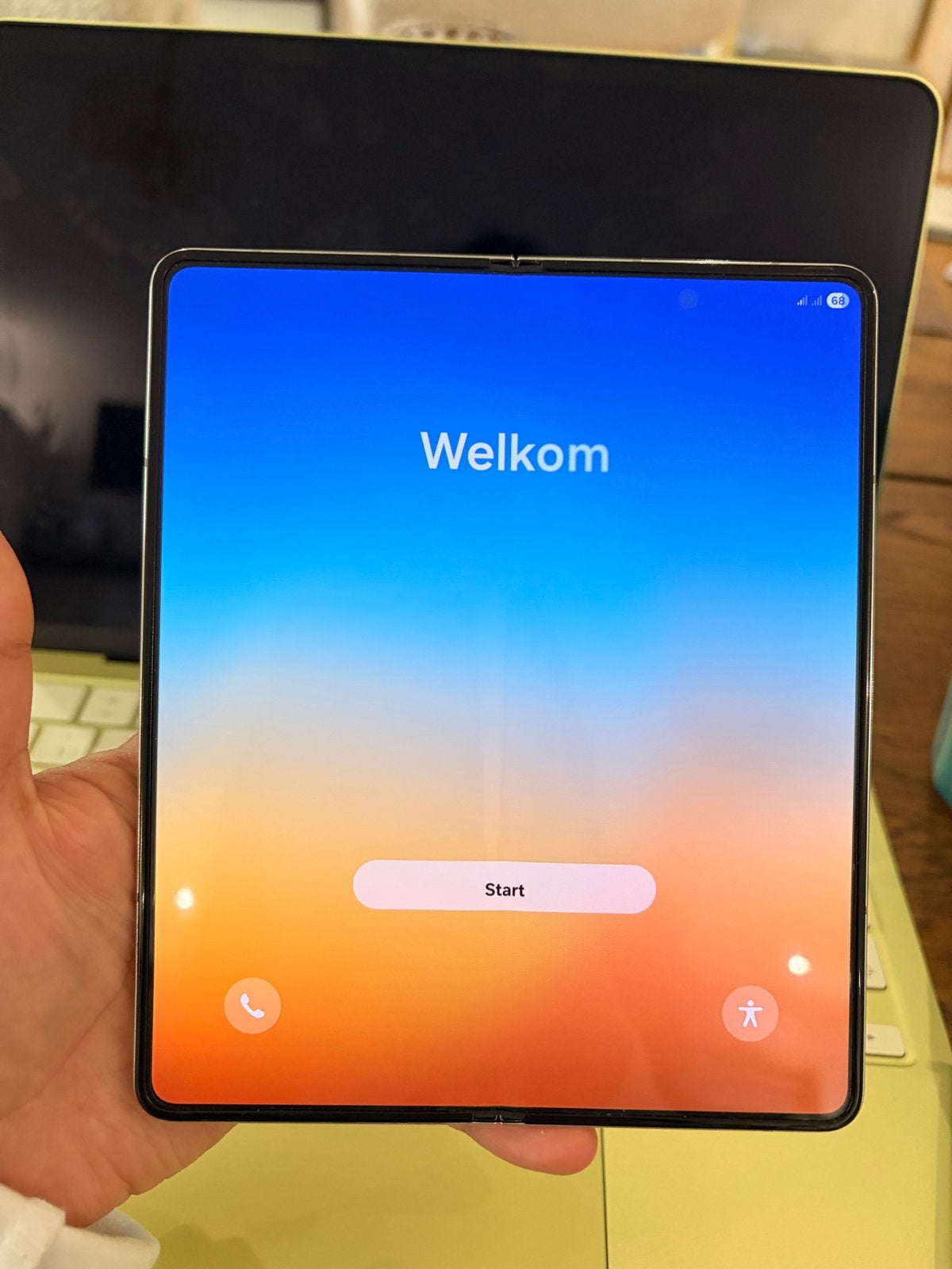 Samsung Galaxy Z Fold 5 512 GB Crème met case, Overige kleuren, Touchscreen, Zo goed als nieuw, Android OS