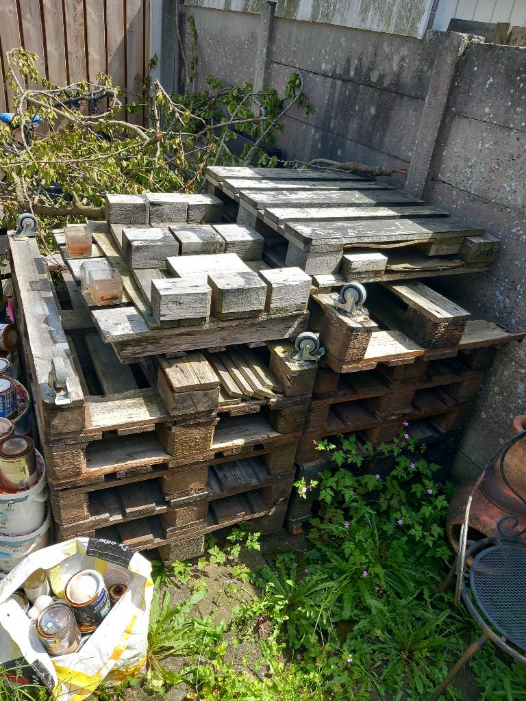 Euro pallet (Oud), Doe-het-zelf en Verbouw, Hout en Planken, Ophalen, Gebruikt, 50 mm of meer, Minder dan 200 cm