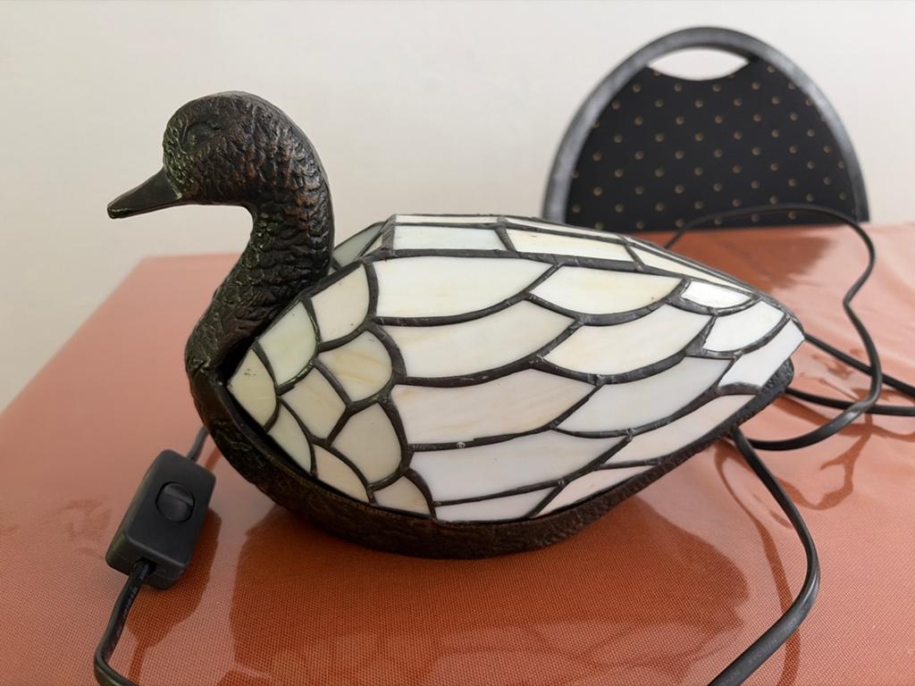 Tiffany-stijl eendenlamp - Unieke tafellamp, Huis en Inrichting, Ophalen, Gebruikt, Glas