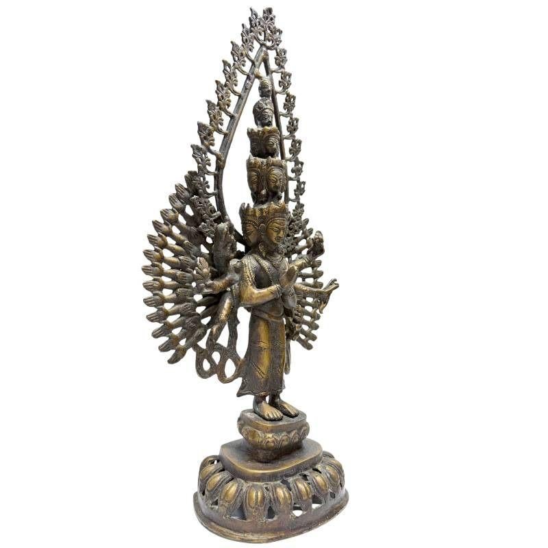 Duizendarmige Avalokiteshvara – Bronzen Staand Beeld–LOT 461, Ophalen of Verzenden, Gebruikt