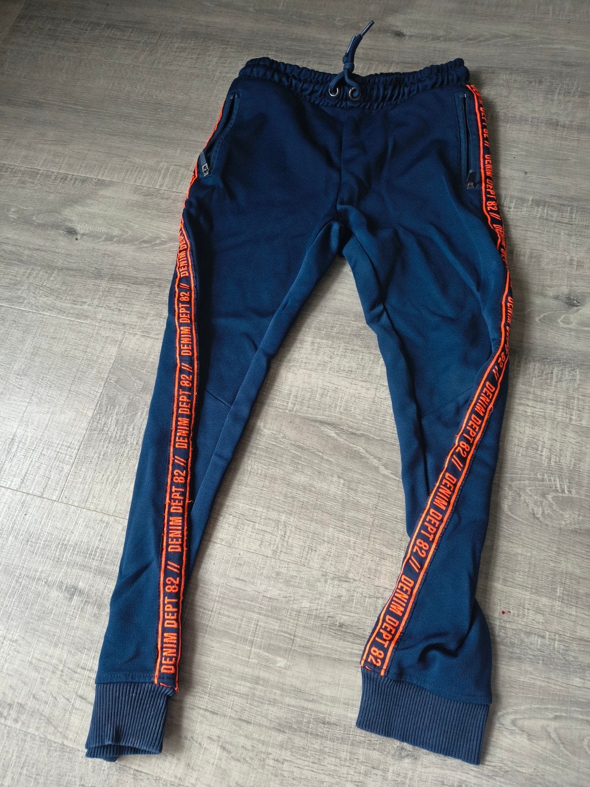 IRS Jeans Joggingbroek Blauw met Oranje Strepen Maat 8, Ophalen of Verzenden, Gebruikt, IRS Jeans, Jongen