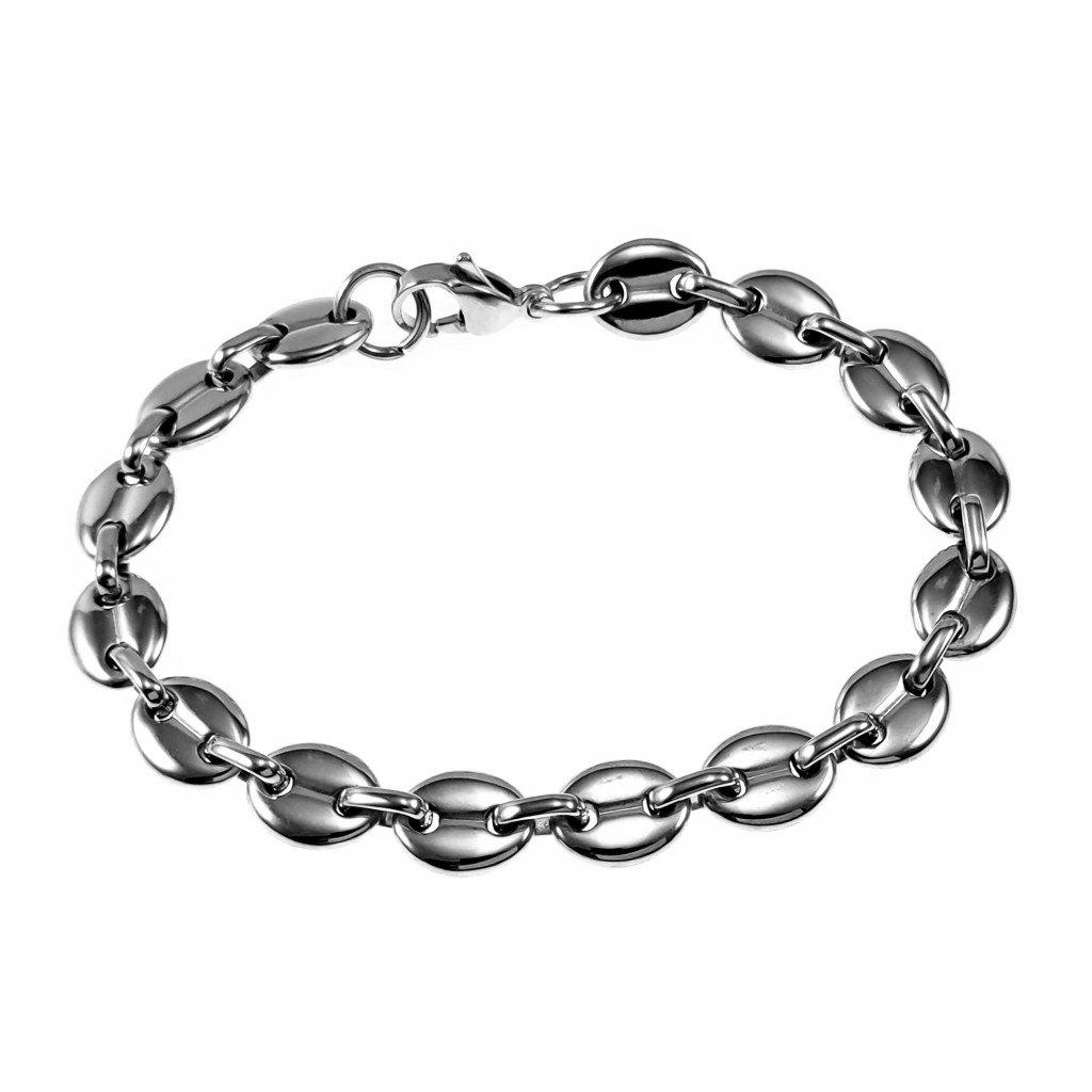22,5cm x 9mm Koffieboon Armband Unisex Stalen Zilverkleur Sc, Sieraden, Tassen en Uiterlijk, Armbanden, Staal, Birgitta-Gracht 33, 6465 EL Kerkrade, Nederland