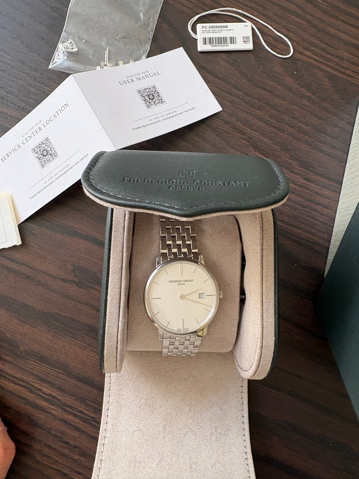 Frederique Constant Geneve quartz FC-220S5B6, Overige merken, Staal, Staal, Polshorloge