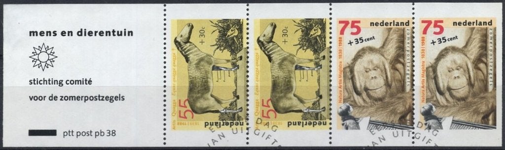 Inhoud boekje (7) - zomer 1988 - dieren - Artis - aanhangsel, Verzenden, Na 1940, Gestempeld