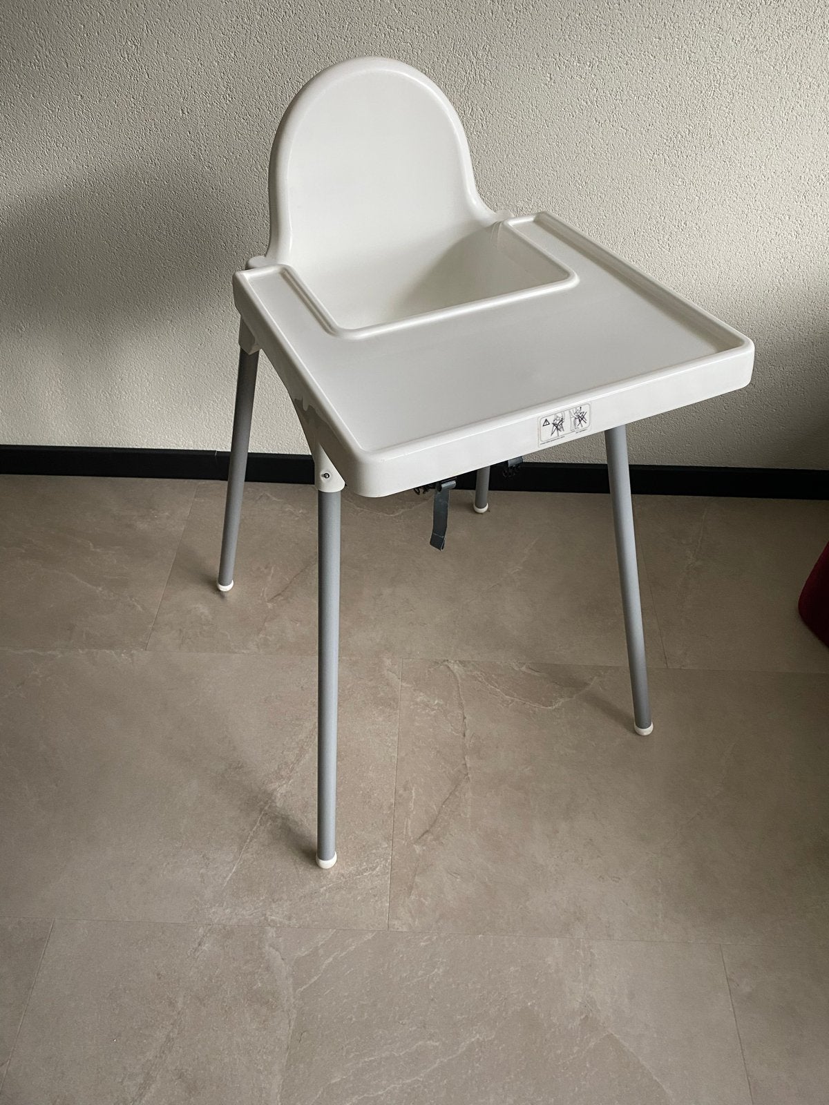 IKEA Antilop kinderstoel met eetblad en gordel, Ophalen, Zo goed als nieuw, Overige typen, Afneembaar eetblad