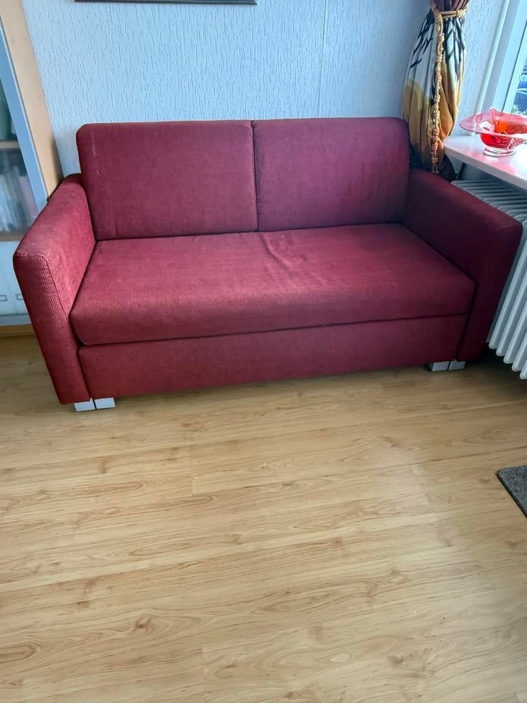 Rode slaapbank, Gebruikt, Tweepersoons, Ophalen of Verzenden, Overige maten