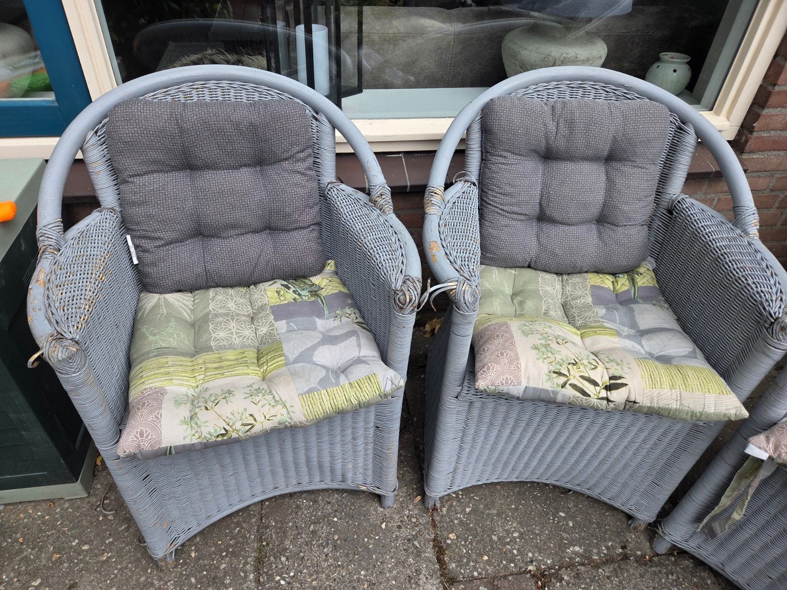 gebruikte rieten stoelen, Tuin en Terras, Tuinstoelen, Ophalen of Verzenden, Gebruikt, Rotan
