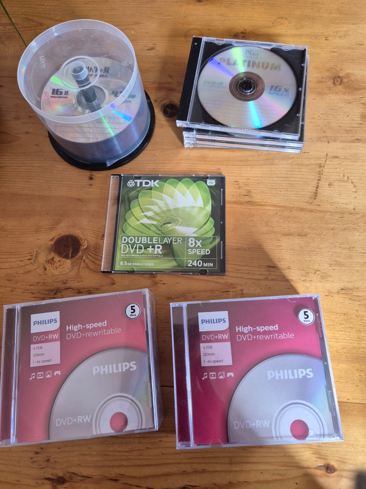 Diverse DVD's: Philips DVD+RW, TDK Double Layer, Platinum, Nieuw, Ophalen of Verzenden, Dvd, Herschrijfbaar