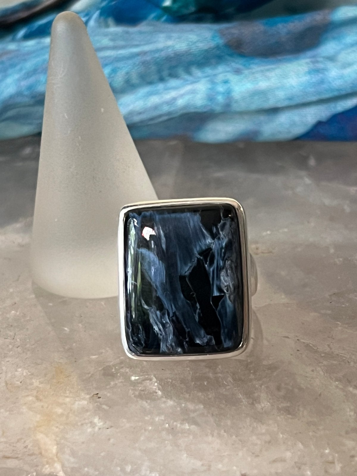 Pietersiet beschermt intuïtie blokkades loslaten magie uniek, Sieraden, Tassen en Uiterlijk, Ringen, Blauw, Magnolia11, Nieuw