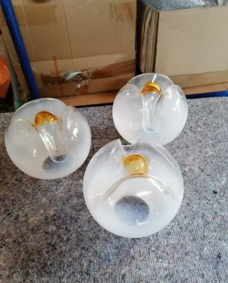vintage old stock Mazzega glasschermen Murano mid-century, Antiek en Kunst, Ophalen