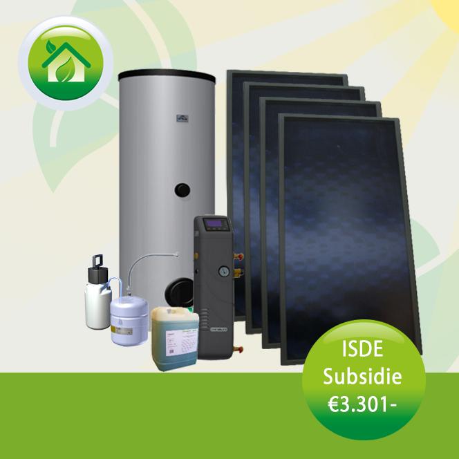 Zonneboiler compleet systeem 13,6 GJ (4 panelen en 400L), Doe-het-zelf en Verbouw, Verwarming en Radiatoren, Niet ingevuld, Hoog rendement (Hr)