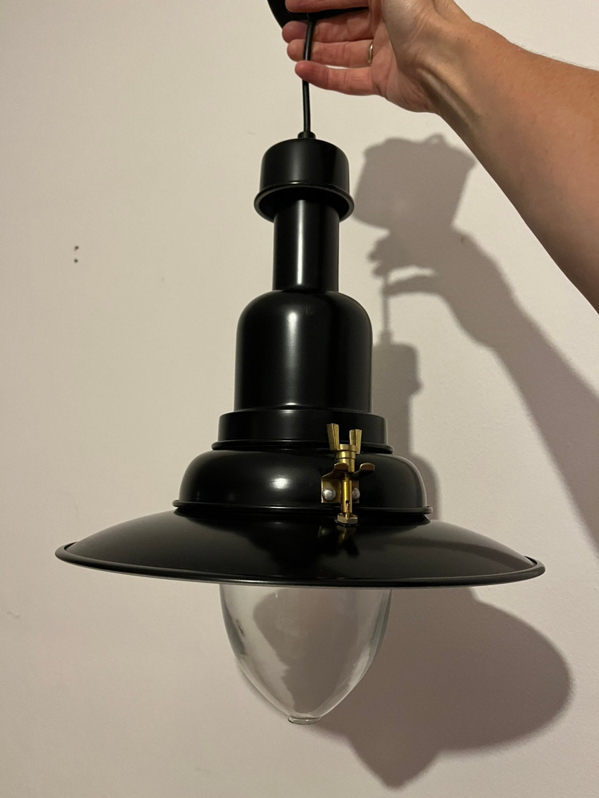 2 x Ikea Ottava lamp, zilver en zwart, scheepslamp, hanglamp, Huis en Inrichting, Ophalen of Verzenden, Glas