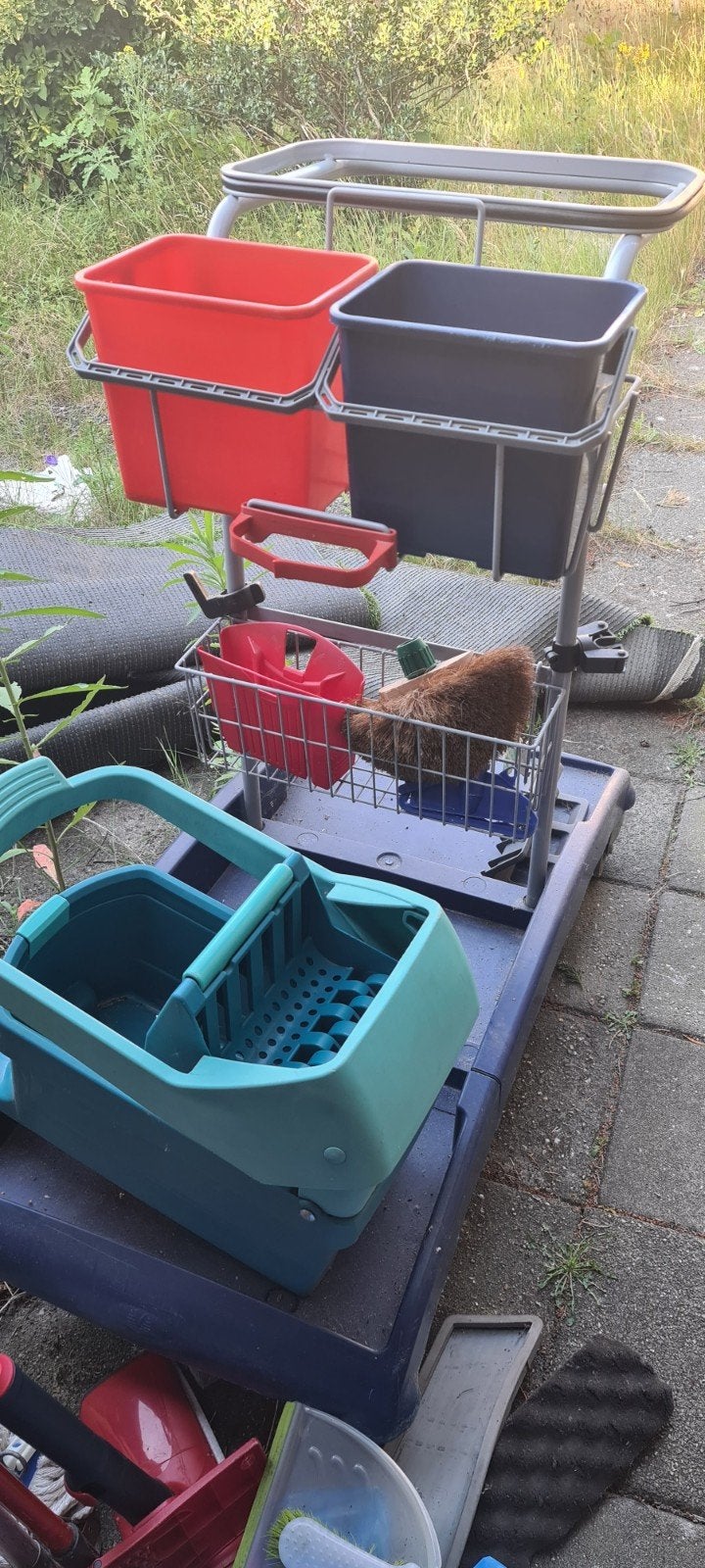 Schoonmaakkar met emmers en opbergruimte, Huis en Inrichting, Schoonmaakartikelen, Ophalen, Overige typen