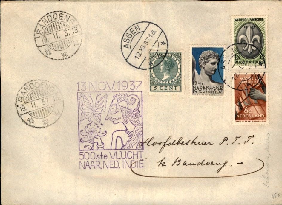 Assen - Jamboree - Nederlands Indië - 1937, Verzenden, Envelop