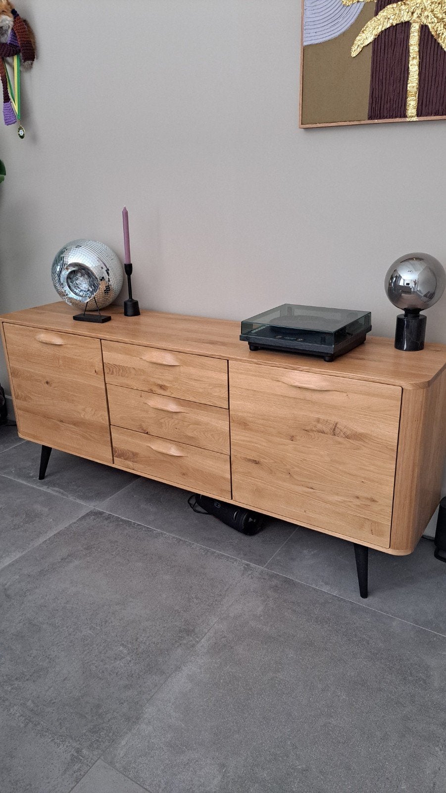 Dressoir Bjarte (Goossens) blank eiken, Ophalen, 150 tot 200 cm, Eikenhout, Zo goed als nieuw