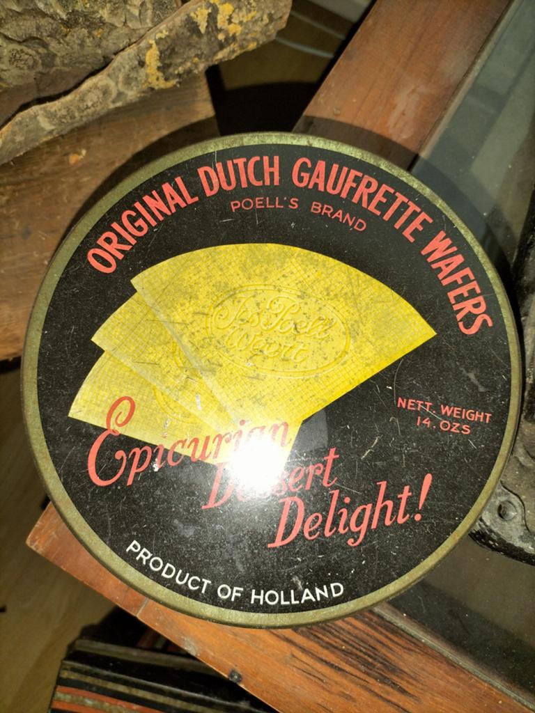 Vintage Poell's Brand Wafel Blik - Original Dutch Gaufrette, Ophalen of Verzenden
