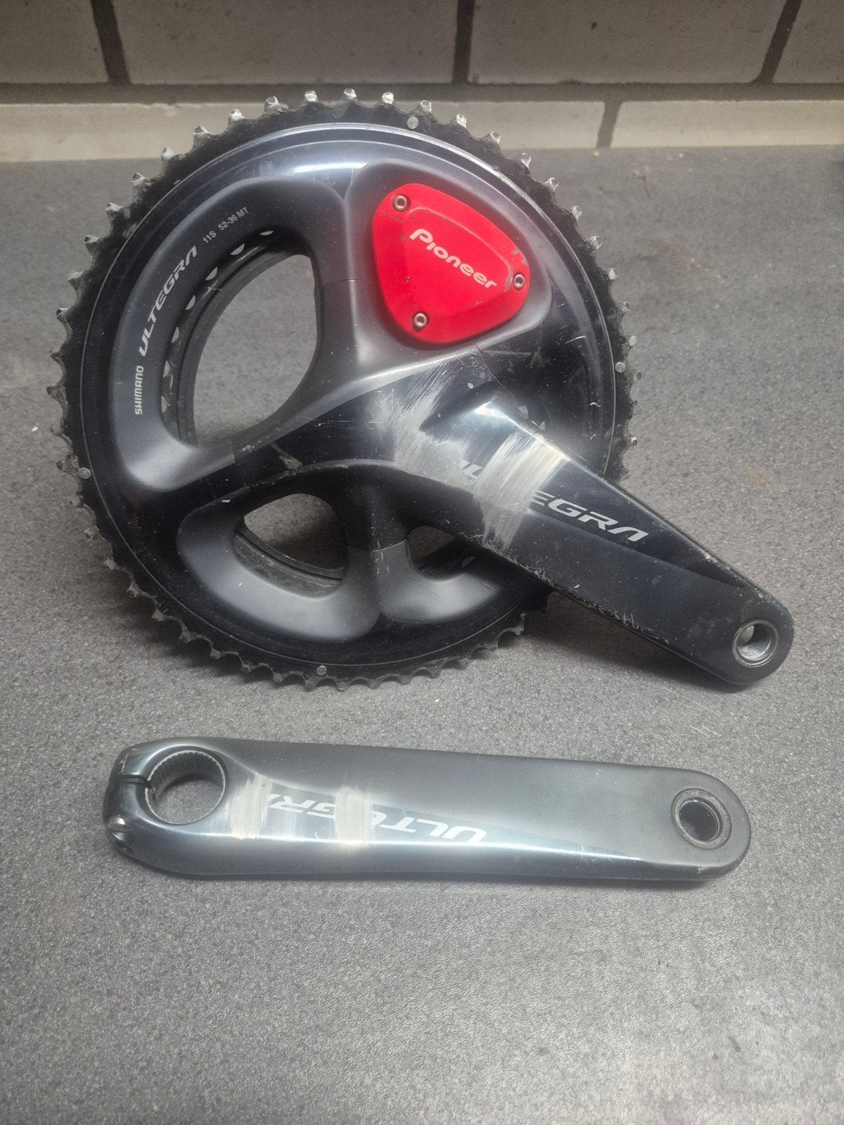 Shimano Ultegra crankset 172,5 mm + defecte Pioneer powermet, Fietsen en Brommers, Fietsonderdelen, Crankstel of Pedalen, Gebruikt