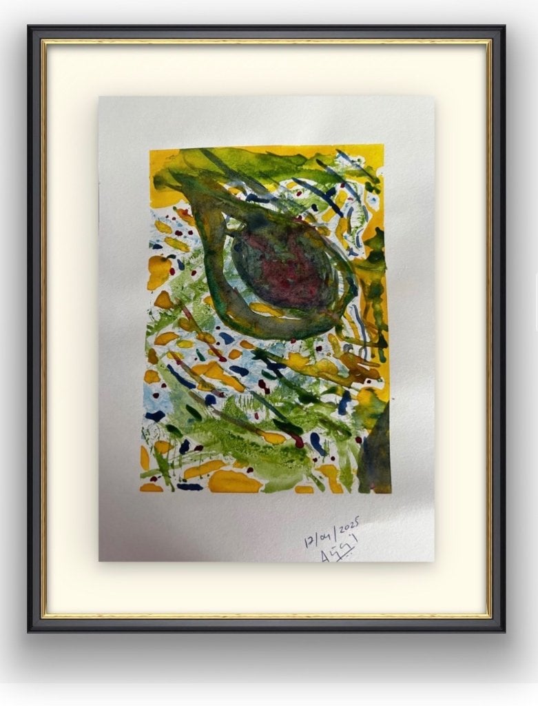 Eye(s) of the Tiger || Set van 2 Aquarel - Abstracte Kunst, Ophalen of Verzenden, Papier/karton, Aquarel, Abstract