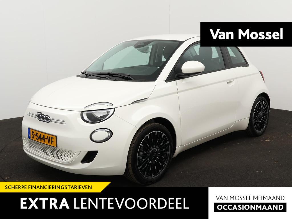 Fiat 500e Icon 42 kWh | Navigatie | Winterpack Stoelverwarmi, Auto's, Stof, 4 stoelen, Wit, Origineel Nederlands