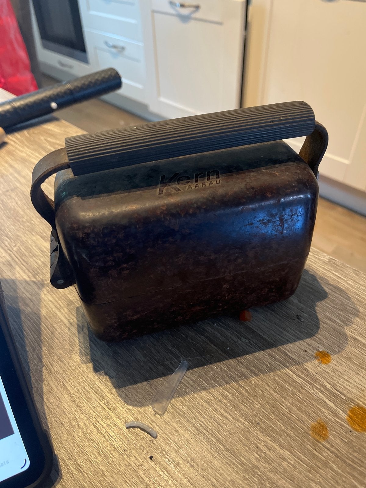 Vintage Kern Aarau Waterpasinstrument met Koffer, Antiek en Kunst, Ophalen of Verzenden