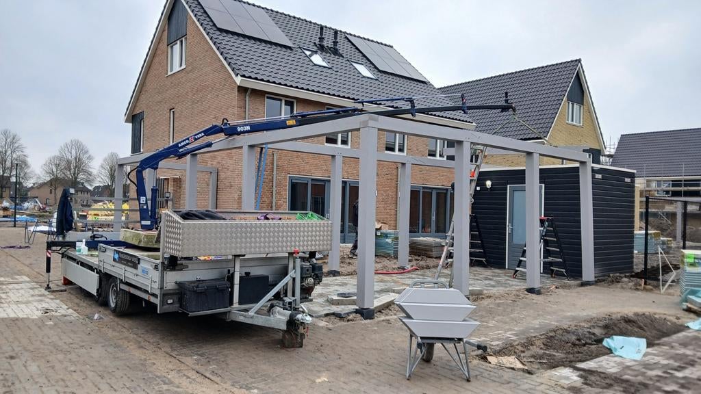 Aanhanger met kraan autolaadkraan. Amco veba 9mtr, Ophalen