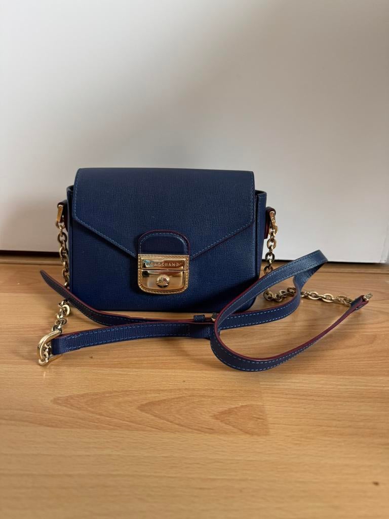Longchamp crossbody bag, Ophalen, Gebruikt, Blauw, Schoudertasje