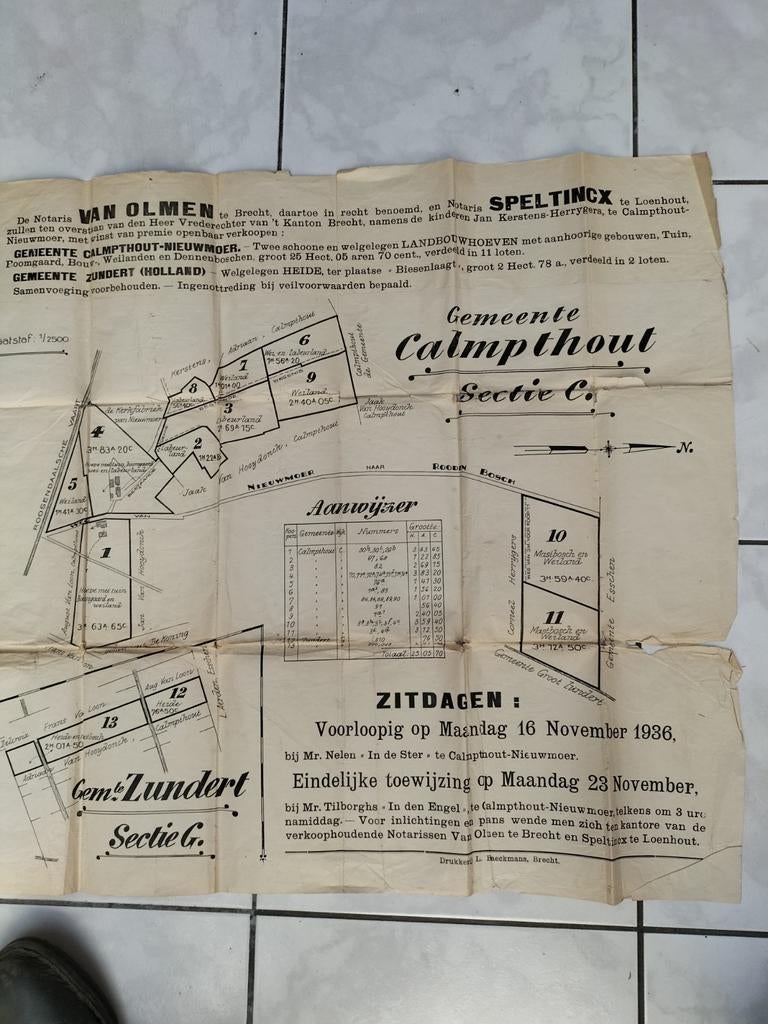 Aankondiging van een openbare verkoop in 1936, Ophalen of Verzenden, Film en Tv