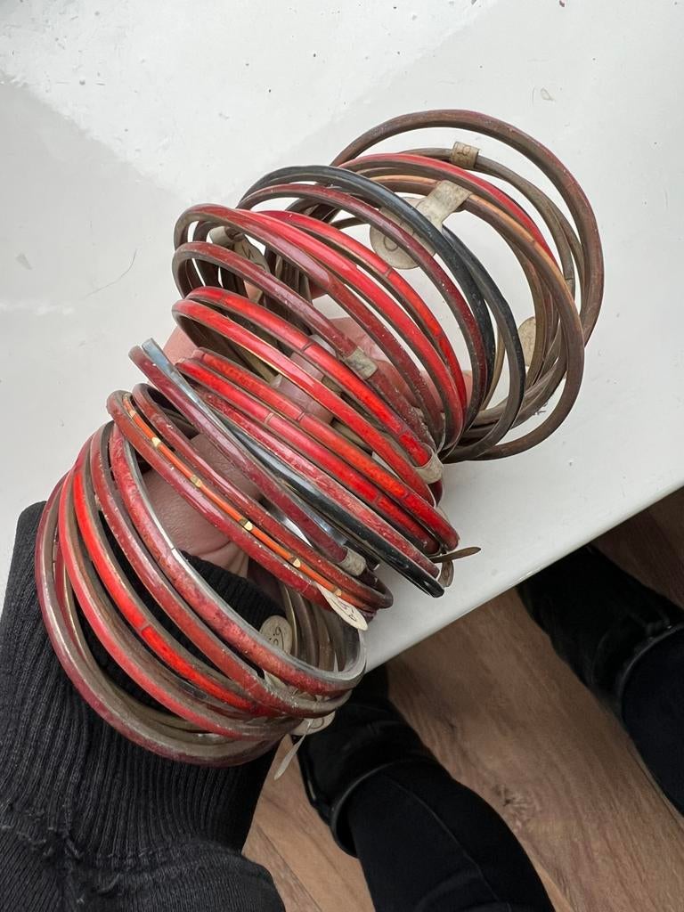 Vintage koperen armbanden - emaille ingelegd - jaren 70/80, Sieraden, Tassen en Uiterlijk, Armbanden, Overige materialen, Ophalen of Verzenden