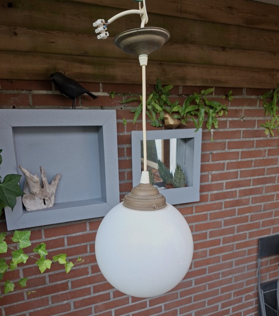 Oude  Herda kantine /kantoor hanglamp/schoollamp  60/70'er, Gebruikt, Space Age   -bol lamp - sixties - seventies  - Herda design