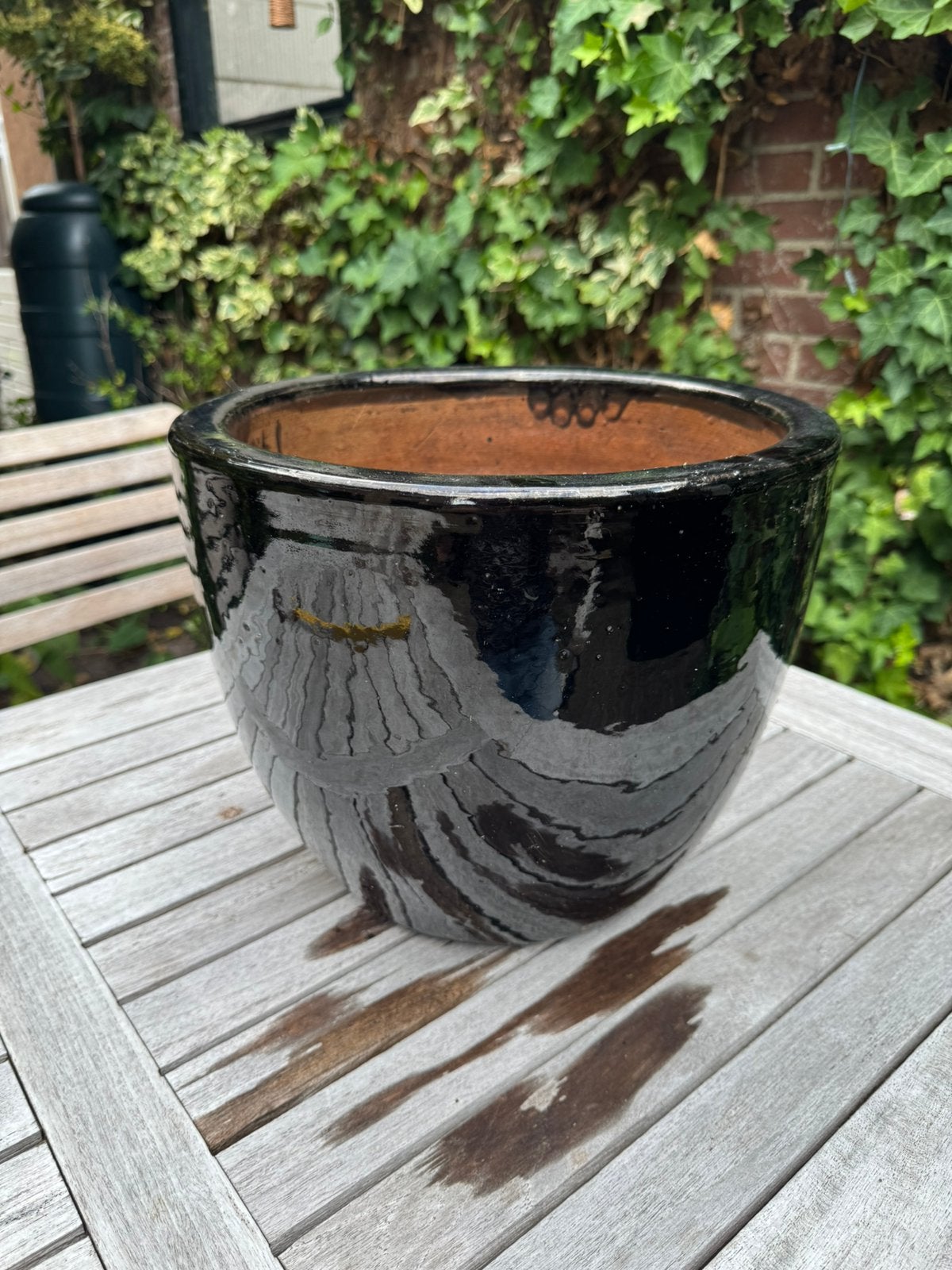 Bloempot plantenpot zwart rond, Ophalen, Steen, Minder dan 30 cm, Rond