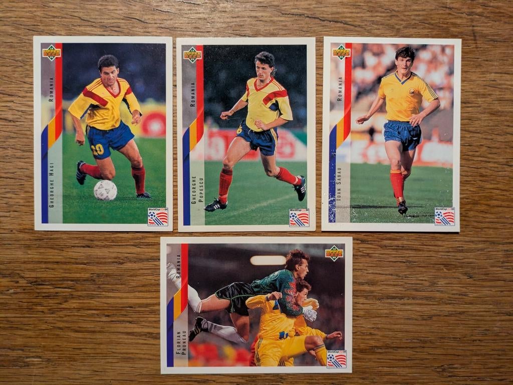 UpperDeck WK '94 Roemenië kwartfinalist  spelerskaarten, Ophalen of Verzenden, Gebruikt, Buitenlandse clubs, Spelerskaart