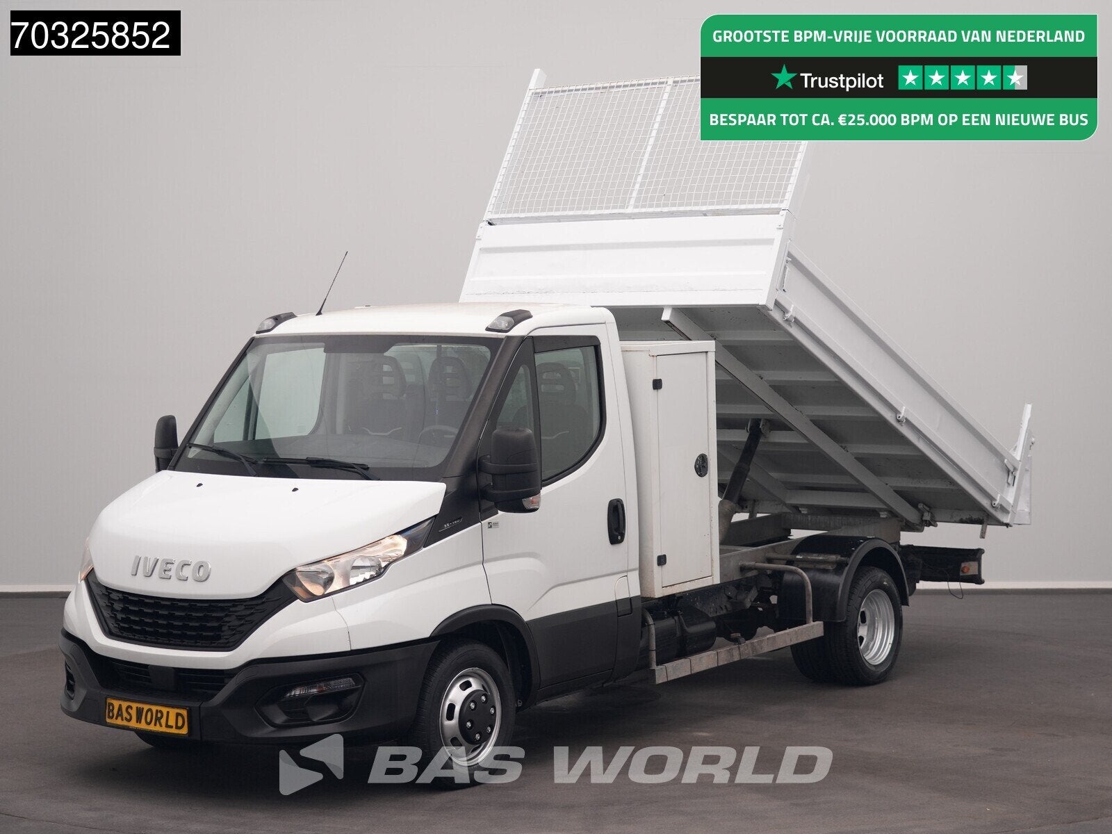 Iveco Daily 35C14 Kipper Kist 3,5t Trekhaak Airco Cruise Eur, Auto's, Stof, Gebruikt, Euro 6, Iveco