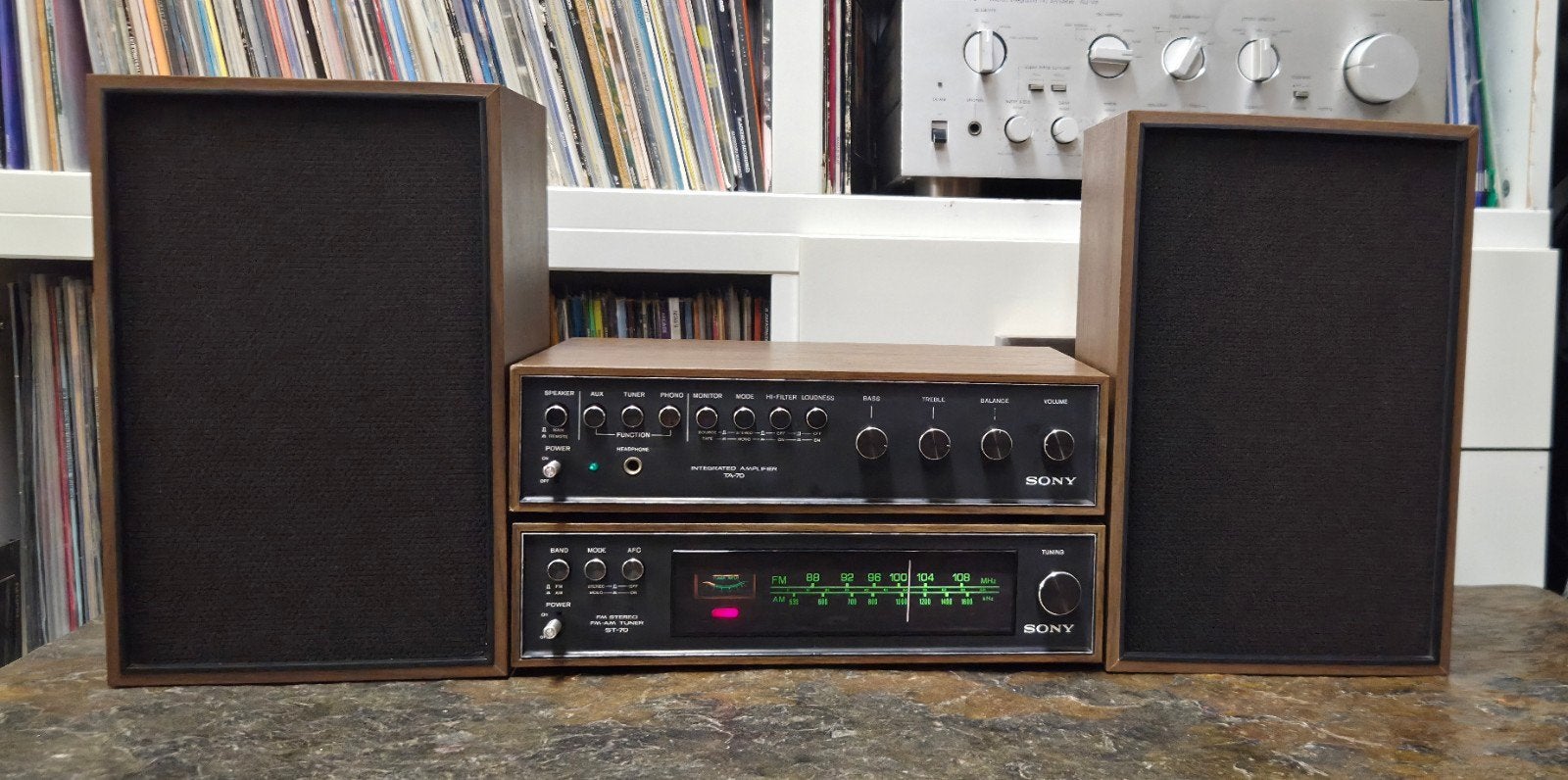 Sony TA-70, ST-70 en Philips luidsprekers uit 1972, Gebruikt, ., Ophalen of Verzenden, Sony