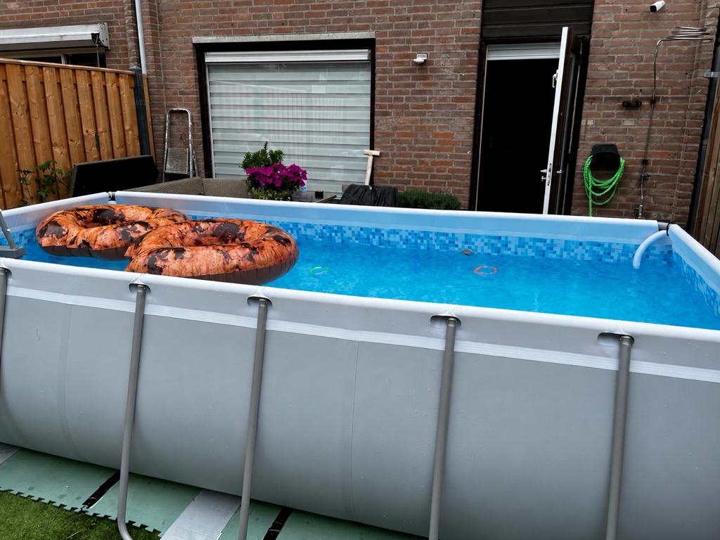 ≥ Zwembad 400x200x100 met zandfilterpomp en verwarming