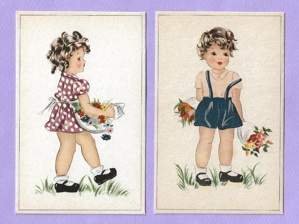 Kinderen met bloemen, Ophalen of Verzenden, Kinderen