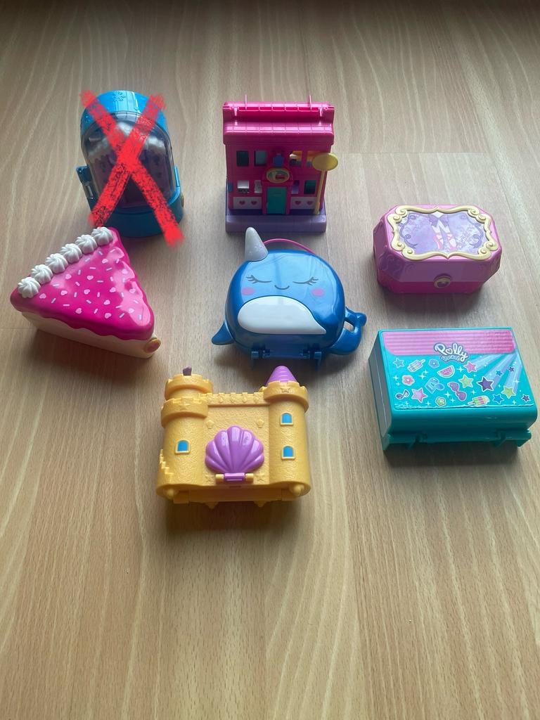 Polly pocket doosje 6 stuks, Ophalen of Verzenden, Zo goed als nieuw